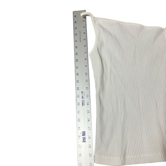 Agolde Top WMNS M Off White Priya Ribbed‎ Sleeveless Tank Stretch Organic - Picture 3 of 11